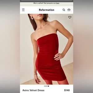 NWT Reformation Astro dress cherry red, M